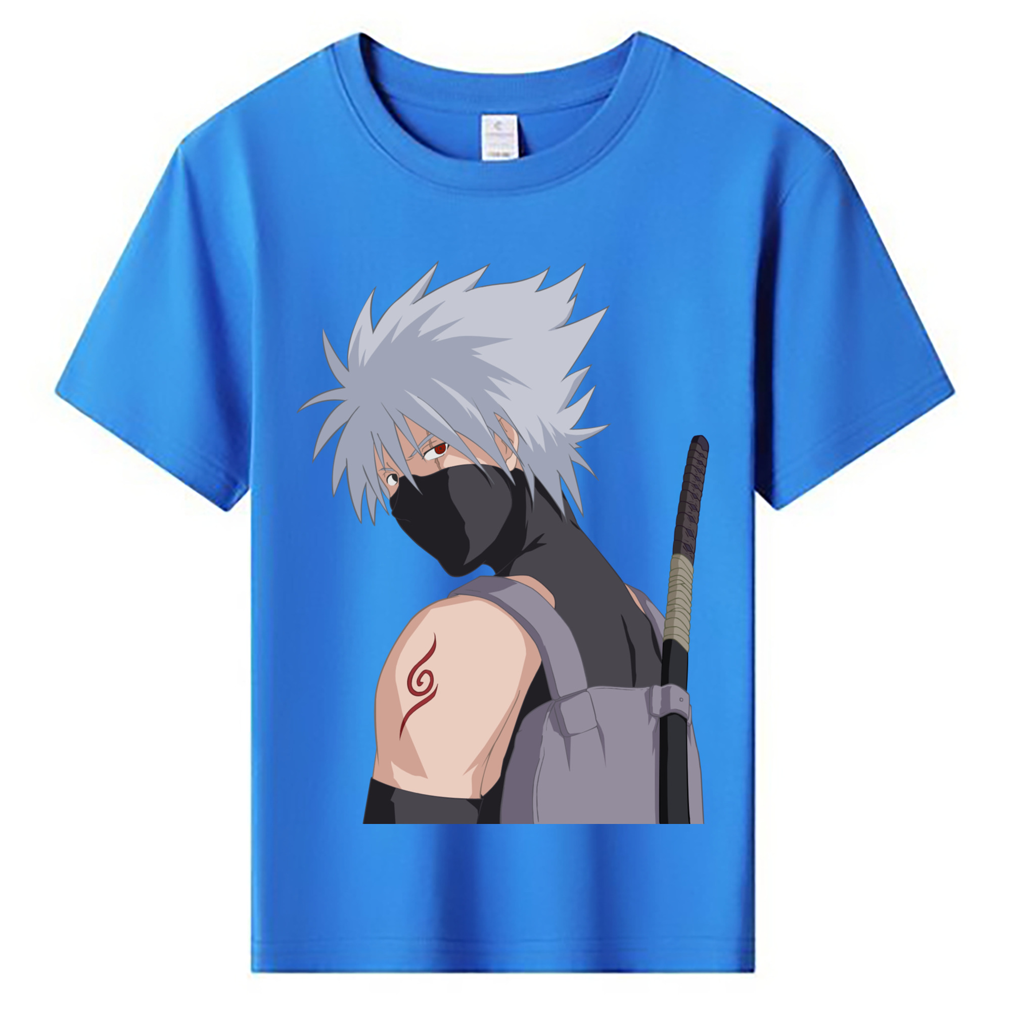 （画像用） NARUTO -ナルト- はたけ カカシ Hatake Kakashi 綿100％キッズTシャツ（フロントプリント）